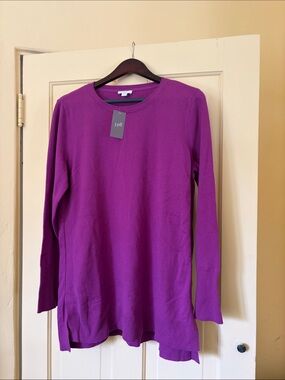 J. Jill Women's Scoop Neck Sweater in Vibrant Plum